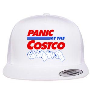 Panic At The Costco Toilet Paper Virus Pandemic Flat Bill Trucker Hat