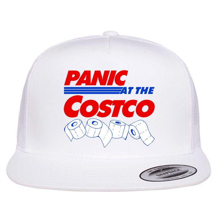 Panic At The Costco Toilet Paper Virus Pandemic Flat Bill Trucker Hat