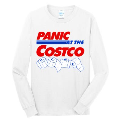 Panic At The Costco Toilet Paper Virus Pandemic Tall Long Sleeve T-Shirt