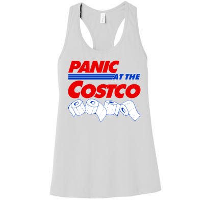 Panic At The Costco Toilet Paper Virus Pandemic Women's Racerback Tank