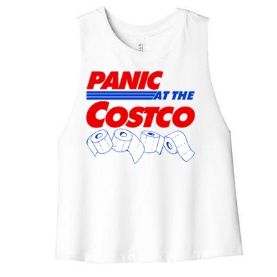 Panic At The Costco Toilet Paper Virus Pandemic Women's Racerback Cropped Tank