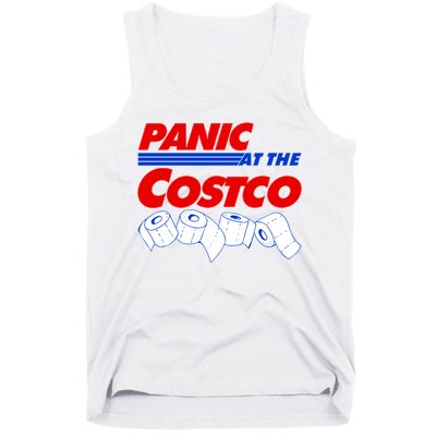 Panic At The Costco Toilet Paper Virus Pandemic Tank Top