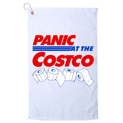 Panic At The Costco Toilet Paper Virus Pandemic Golf Towel