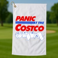 Panic At The Costco Toilet Paper Virus Pandemic Golf Towel