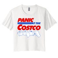 Panic At The Costco Toilet Paper Virus Pandemic Women's Crop Top Tee