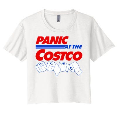 Panic At The Costco Toilet Paper Virus Pandemic Women's Crop Top Tee