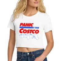 Panic At The Costco Toilet Paper Virus Pandemic Women's Crop Top Tee