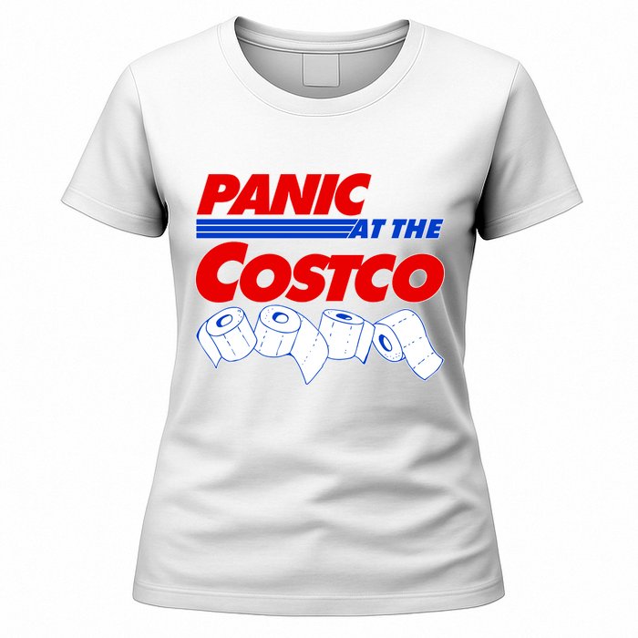 Panic At The Costco Toilet Paper Virus Pandemic Women's T-Shirt