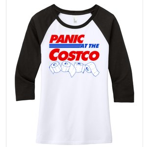 Panic At The Costco Toilet Paper Virus Pandemic Women's Tri-Blend 3/4-Sleeve Raglan Shirt