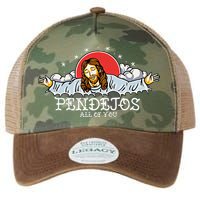 Pendejos All of You Sarcastic Jesus Christian Humor Retro Legacy Tie Dye Trucker Hat