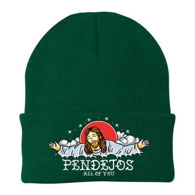 Pendejos All of You Sarcastic Jesus Christian Humor Retro Knit Cap Winter Beanie