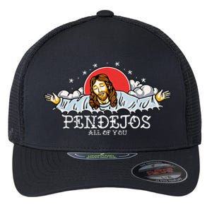 Pendejos All of You Sarcastic Jesus Christian Humor Retro Flexfit Unipanel Trucker Cap