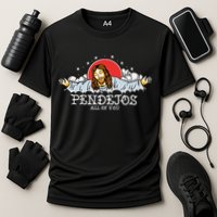 Pendejos All of You Sarcastic Jesus Christian Humor Retro Cooling Performance Crew T-Shirt