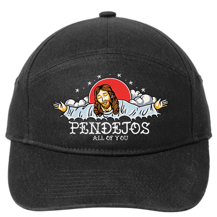 Pendejos All of You Sarcastic Jesus Christian Humor Retro 7-Panel Snapback Hat