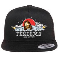 Pendejos All of You Sarcastic Jesus Christian Humor Retro Flat Bill Trucker Hat