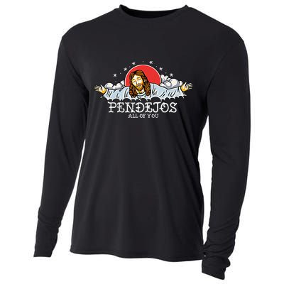 Pendejos All of You Sarcastic Jesus Christian Humor Retro Cooling Performance Long Sleeve Crew