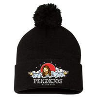 Pendejos All of You Sarcastic Jesus Christian Humor Retro Pom Pom 12in Knit Beanie