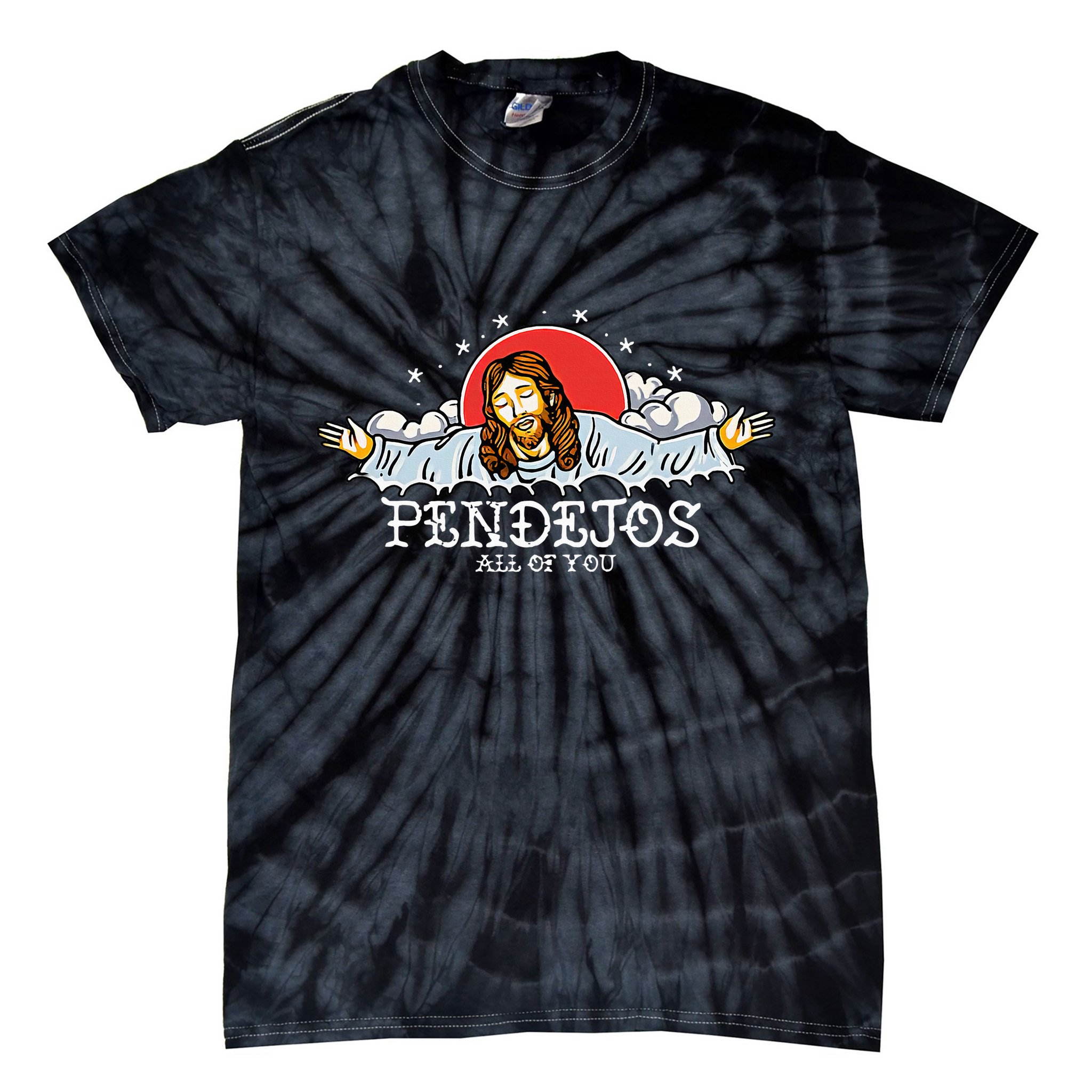Pendejos All of You Sarcastic Jesus Christian Humor Retro Tie-Dye T-Shirt