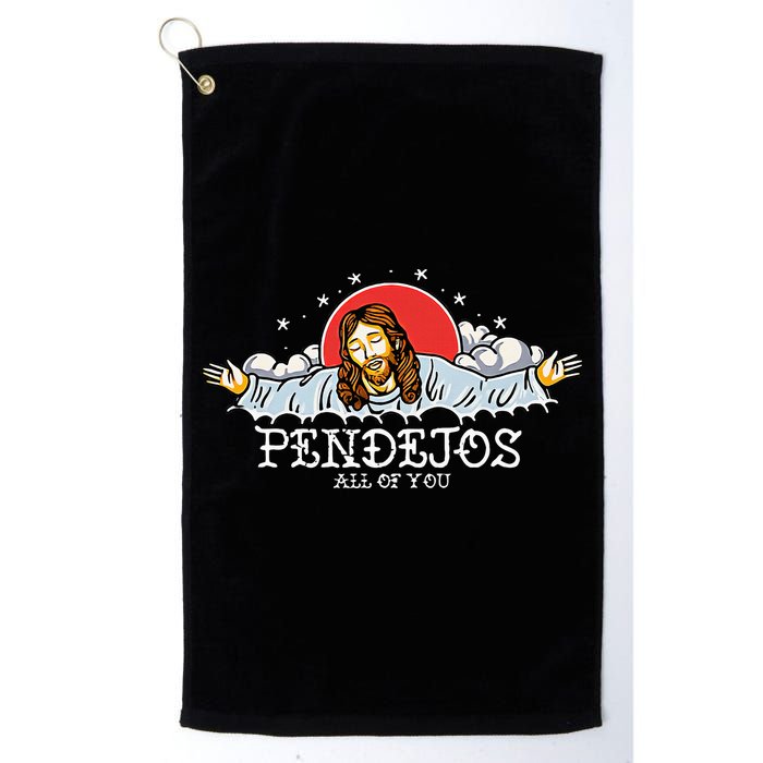 Pendejos All of You Sarcastic Jesus Christian Humor Retro Golf Towel