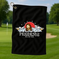 Pendejos All of You Sarcastic Jesus Christian Humor Retro Golf Towel