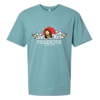 Pendejos All of You Sarcastic Jesus Christian Humor Retro Sueded Cloud Jersey T-Shirt