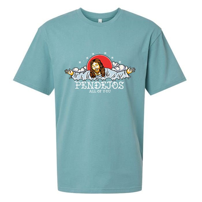 Pendejos All of You Sarcastic Jesus Christian Humor Retro Sueded Cloud Jersey T-Shirt