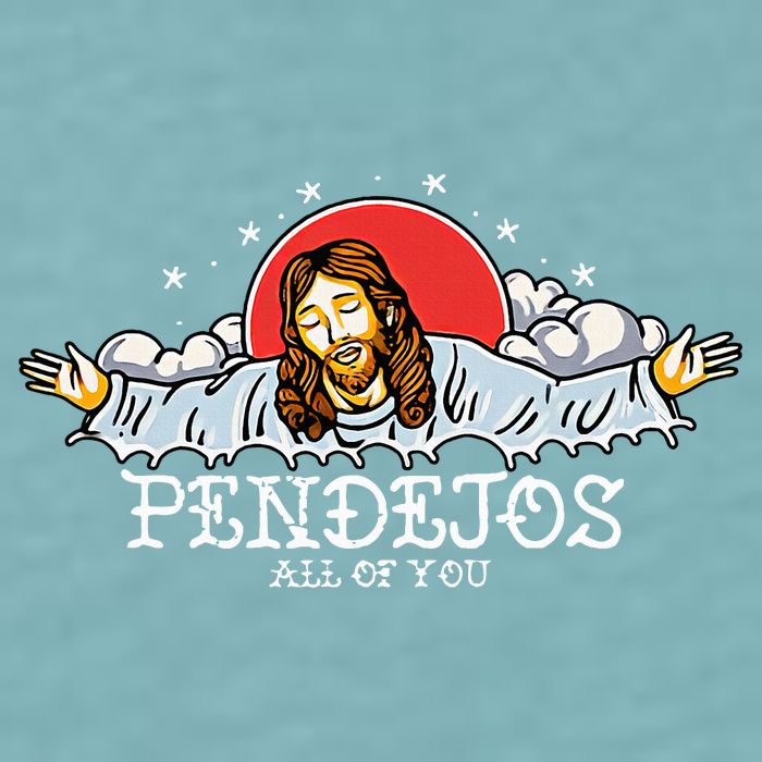Pendejos All of You Sarcastic Jesus Christian Humor Retro Sueded Cloud Jersey T-Shirt