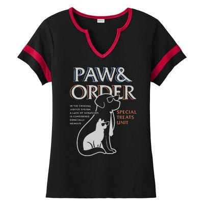 Paw And Order Special Feline Unit Pets Training Dog And Cat Ladies Halftime Notch Neck Tee