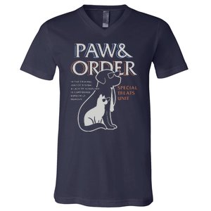 Paw And Order Special Feline Unit Pets Training Dog And Cat V-Neck T-Shirt