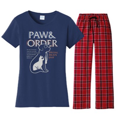 Paw And Order Special Feline Unit Pets Training Dog And Cat Women's Flannel Pajama Set