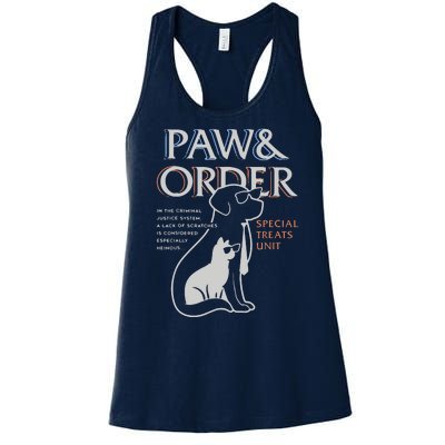 Paw And Order Special Feline Unit Pets Training Dog And Cat Women's Racerback Tank