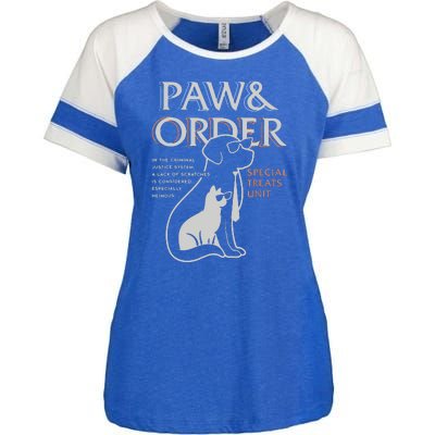 Paw And Order Special Feline Unit Pets Training Dog And Cat Enza Ladies Jersey Colorblock Tee