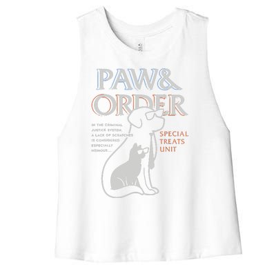 Paw And Order Special Feline Unit Pets Training Dog And Cat Women's Racerback Cropped Tank