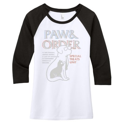 Paw And Order Special Feline Unit Pets Training Dog And Cat Women's Tri-Blend 3/4-Sleeve Raglan Shirt