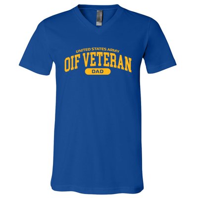 Proud Army Oif Veteran Dad Gift V-Neck T-Shirt