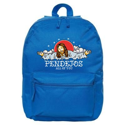 Pendejos All Of You Jesus Sarcastic Humor 16 in Basic Backpack