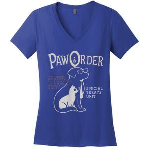 Paw And Order Special Feline Unit Pets Training Dog Cat Women's V-Neck T-Shirt