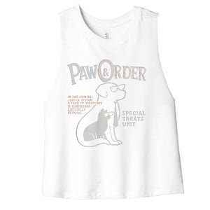 Paw And Order Special Feline Unit Pets Training Dog Cat Women's Racerback Cropped Tank