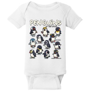 Penguins Animals Of The World Penguin Lovers Baby Bodysuit