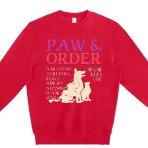 Paw And Order Special Feline Unit Pets Training Dog Cat Premium Crewneck Sweatshirt