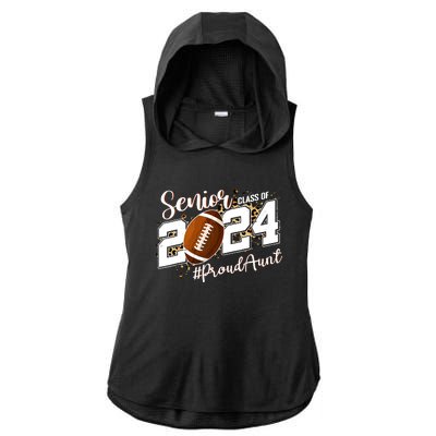 Proud Aunt Of A 2024 Senior Football Graduate Class Of 2024 Ladies PosiCharge Tri-Blend Wicking Draft Hoodie Tank