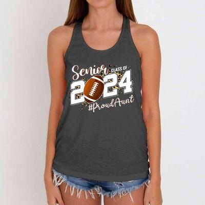 Proud Aunt Of A 2024 Senior Football Graduate Class Of 2024 Women's Knotted Racerback Tank