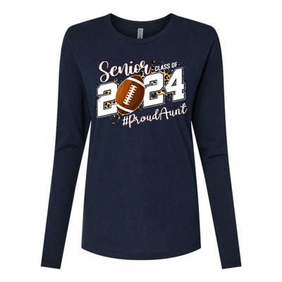 Proud Aunt Of A 2024 Senior Football Graduate Class Of 2024 Womens Cotton Relaxed Long Sleeve T-Shirt