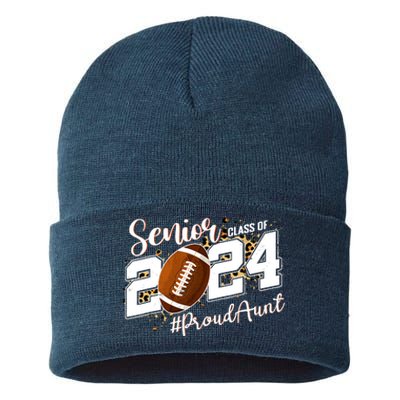 Proud Aunt Of A 2024 Senior Football Graduate Class Of 2024 Sustainable Knit Beanie