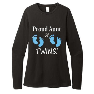 Proud Aunt Of Twin Footprint Design Special Auntie Womens CVC Long Sleeve Shirt