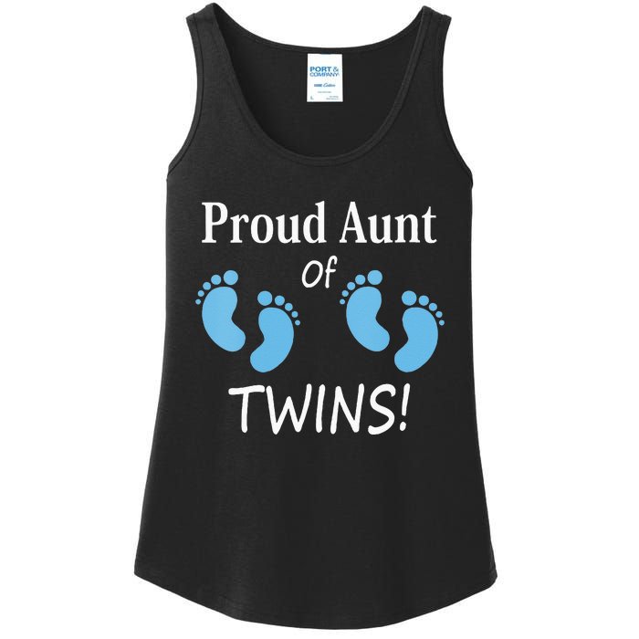 Proud Aunt Of Twin Footprint Design Special Auntie Ladies Essential Tank