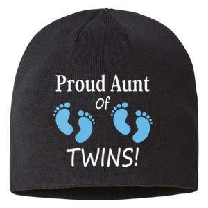 Proud Aunt Of Twin Footprint Design Special Auntie Sustainable Beanie