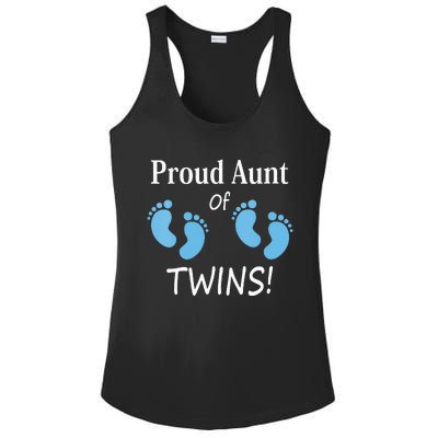 Proud Aunt Of Twin Footprint Design Special Auntie Ladies PosiCharge Competitor Racerback Tank