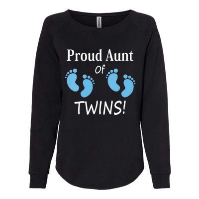 Proud Aunt Of Twin Footprint Design Special Auntie Womens California Wash Sweatshirt