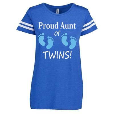 Proud Aunt Of Twin Footprint Design Special Auntie Enza Ladies Jersey Football T-Shirt